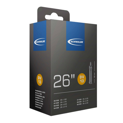 Schwalbe Fahrradschlauch Nr. 13 – 26 Zoll (40/62-559), Butyl, SV/DV/AV Ventil