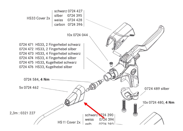 MAGURA Bremsgriff-Leitungstülle für Bremsgriff HS33 (bis 2013) + HS11 (bis 2016) Kst. - 1 Stück