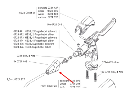 MAGURA Bremsgriff-Leitungstülle für Bremsgriff HS33 (bis 2013) + HS11 (bis 2016) Kst. - 1 Stück