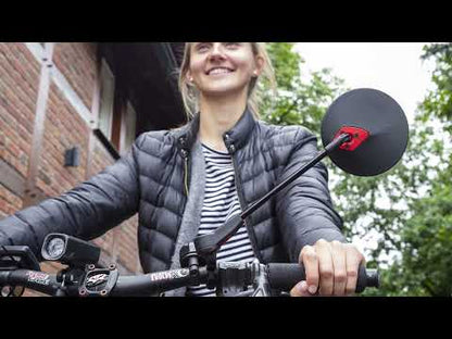 KRAMPE Lenkerspiegel "KF Sport" Montage LINKS mit Typ A mittlere Außenklemmung klappbar ins Schwarz