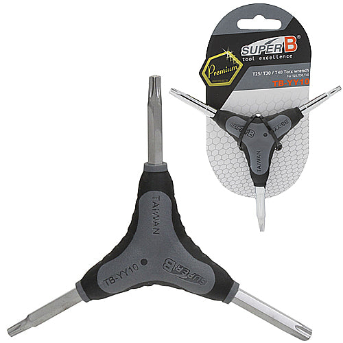 SuperB TORX TB-YY10 Y-Schlüssel T25 T30 T40 – Drei-Arm-Werkzeug mit rutschfestem Griff