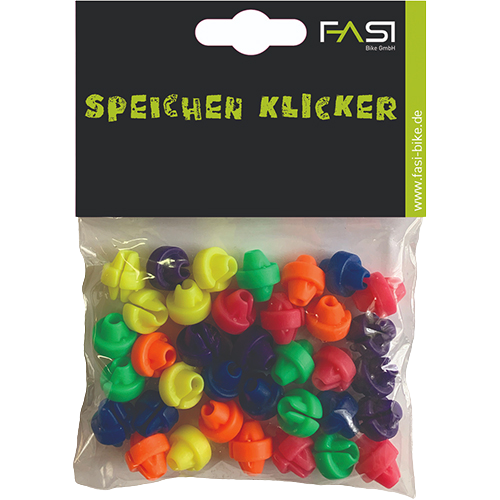 FASI Speichenklicker Satz = 36 Stück Bunt passend für 1,8 - 2,3mm Speichen - Original