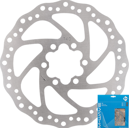 M-WAVE Bremsscheibe passend für Shimano, AVID, Tektro und andere mit 6-Loch in Edelstahl in 140, 160 oder 180mm - Originalesser