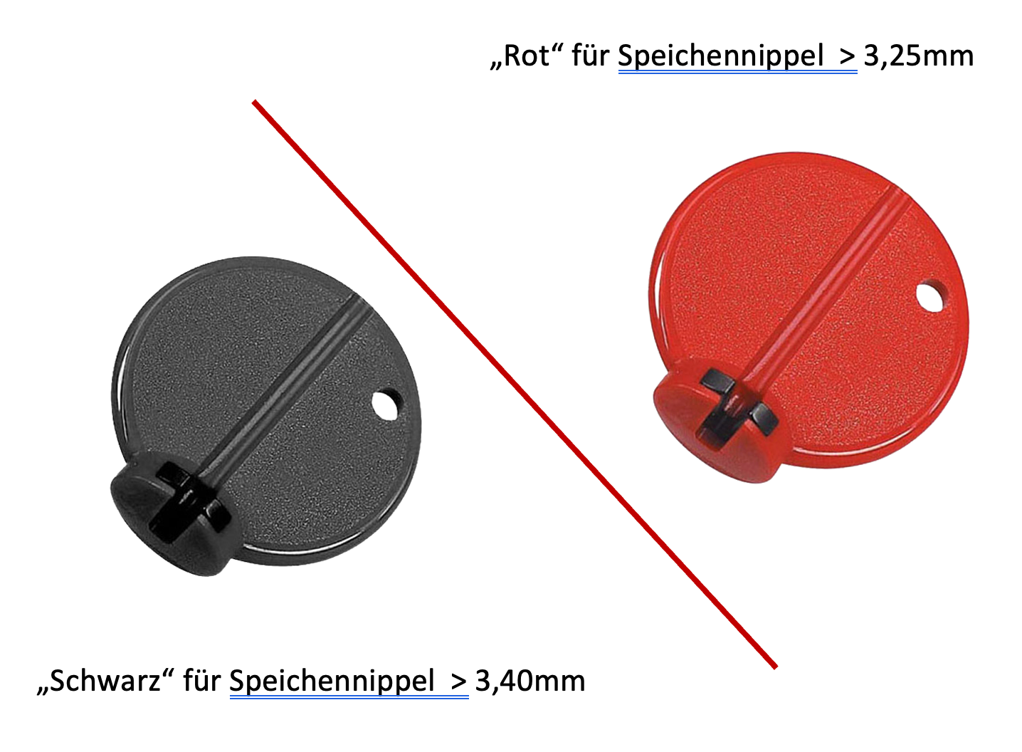 RIXEN & KAUL Speichenschlüssel "SPOKEY" für je 3,25mm oder 3,40mm Speichennippel - Original