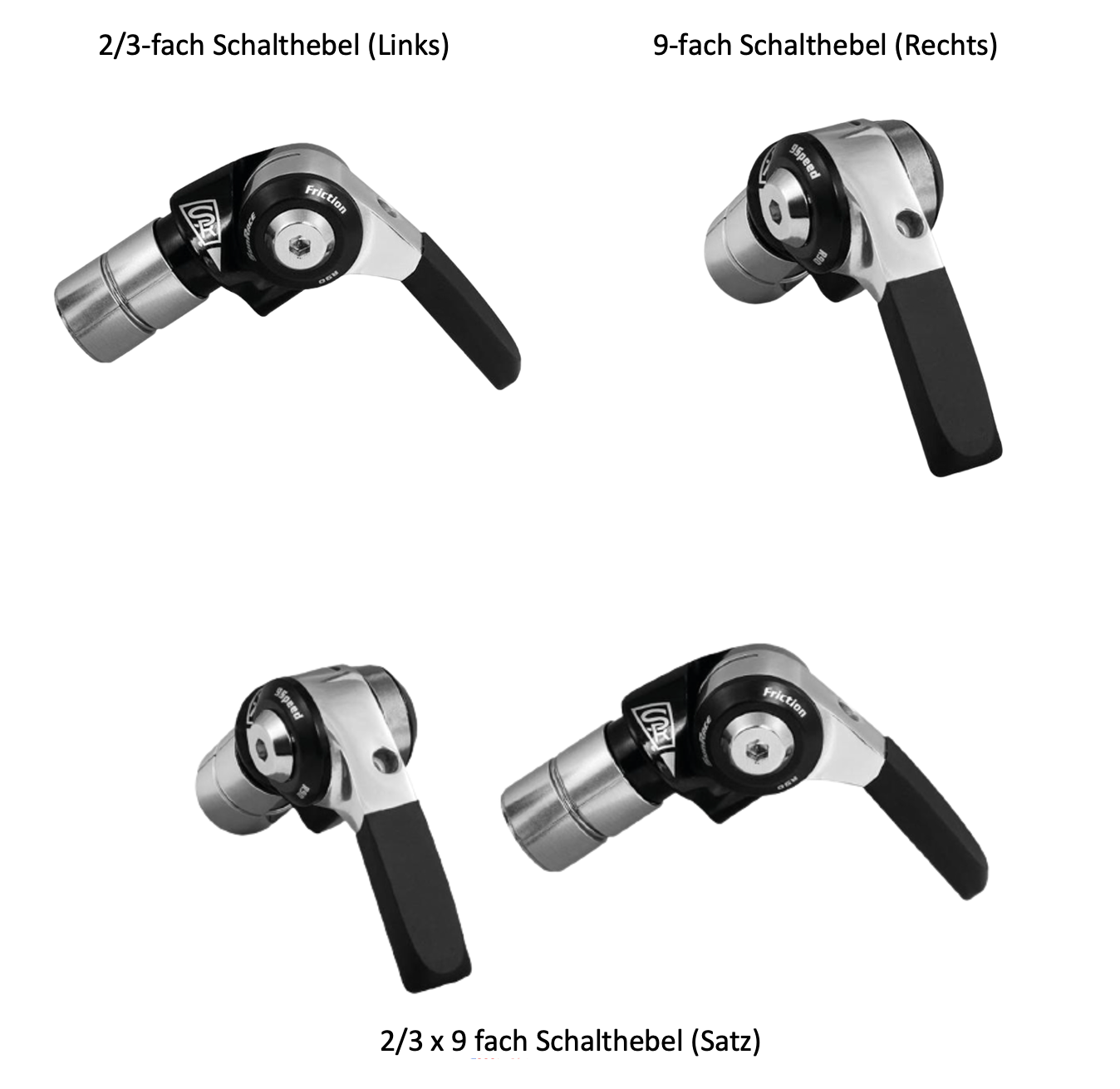 SunRace Lenkerend-Schalthebel 3 x 9-fach, Einzeln oder als Satz - Original > SL-R96