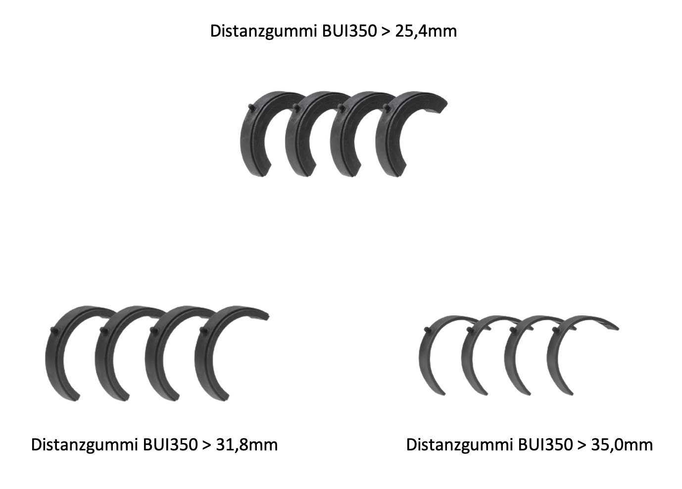 BOSCH E-Bike Displayhalter-Distanzgummi-Set "Nyon" (BUI350) je für 25,4 / 31,8 / 35,0mm  - Original