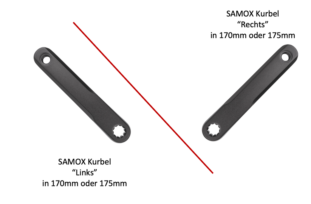 SAMOX ISIS E-Bike Kurbel "Shape 1" Q16 für BOSCH & BROSE – Aluminium, 170/175 mm, schwarz