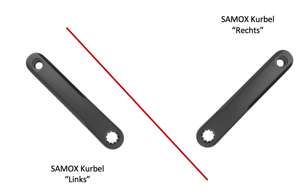 SAMOX BNI E-Bike "Shape 1" Kurbel Q8 – 170 mm, 5 mm Offset für BOSCH Gen3, Aluminium, schwarz