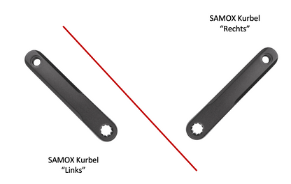SAMOX ISIS E-Bike Kurbel "Shape 1" Q16 – 13 mm Offset, 175 mm für BOSCH & BROSE, schwarz