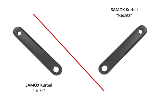 SAMOX E-Bike Kurbeln passend für BOSCH E-Bike Antrieb 3. Generation mit Mini ISIS-Aufnahme (BNI) - Q8 + 5mm Offset aus Aluminium mit Kurbellänge 170mm - Original