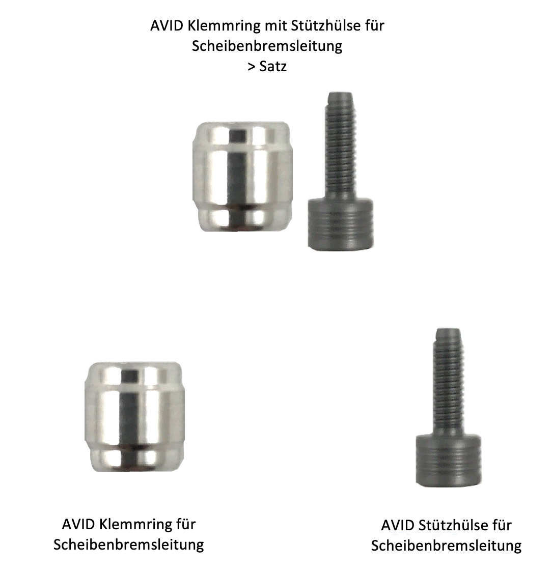 AVID Klemmring (Olive) oder Stützhülse - einzeln oder als Satz - für hydraulische Scheibenbremse