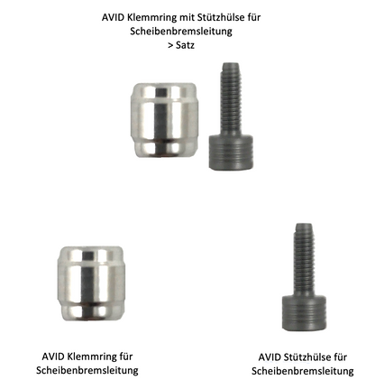 AVID Klemmring (Olive) oder Stützhülse - einzeln oder als Satz - für hydraulische Scheibenbremse