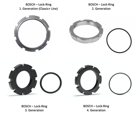 BOSCH E-Bike Lockring für verschiedene Motor-Generationen zum Teil mit O-Ringe - Original