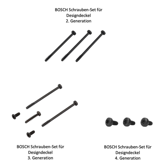 BOSCH E-Bike Designdeckel Schrauben-Set für je 2. + 3. + 4. Motor-Generation - Original