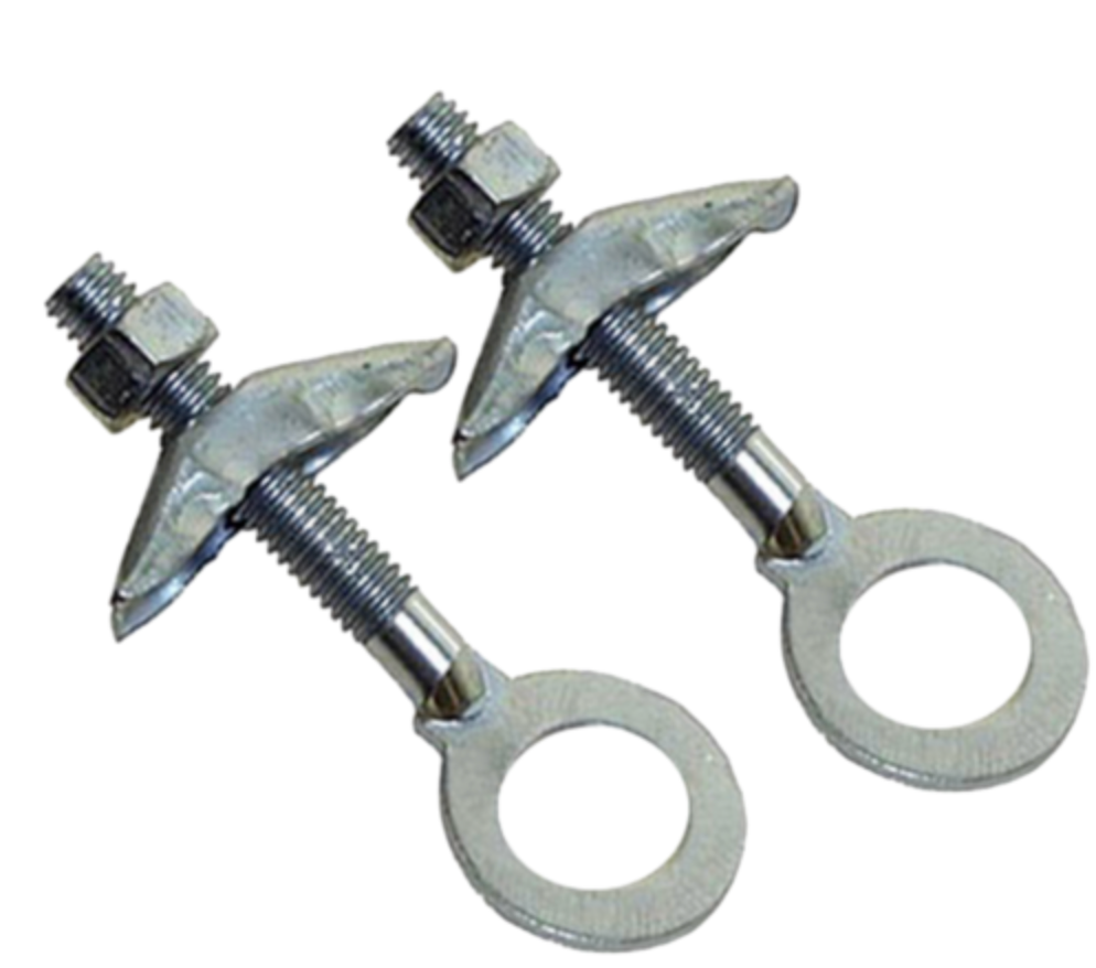 MESSINGSCHLAGER Kettenspanner für Fahrräder mit offenen Ausfallenden – Stahl verzinkt, 57 mm (2 Stück)