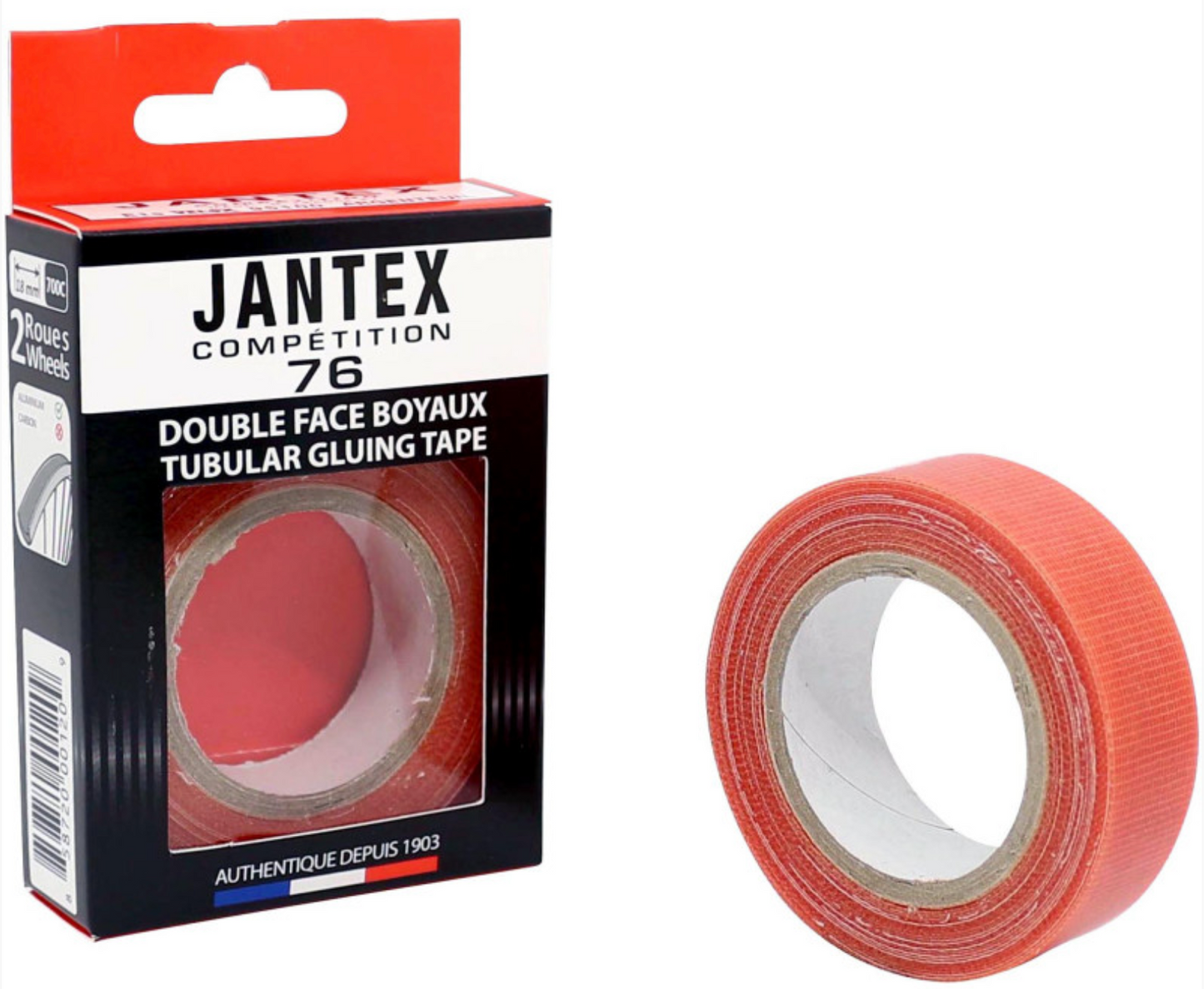 VELOX "Jantex 76 Velox" Felgenklebeband für Schlauchreifen - 4,15m x 18mm Rolle für 2 Reifen