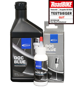 SCHWALBE Doc Blue Dichtmilch – Tubeless Dichtflüssigkeit für Rennrad & MTB, pannensicher
