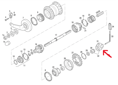 SRAM Umlenkrolle für 3-Gang Getriebenabe - Original > 65.0584.307.200